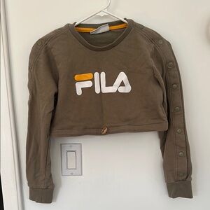 Fila Charlotte Crop Sweatshirt in Grass/Citrus